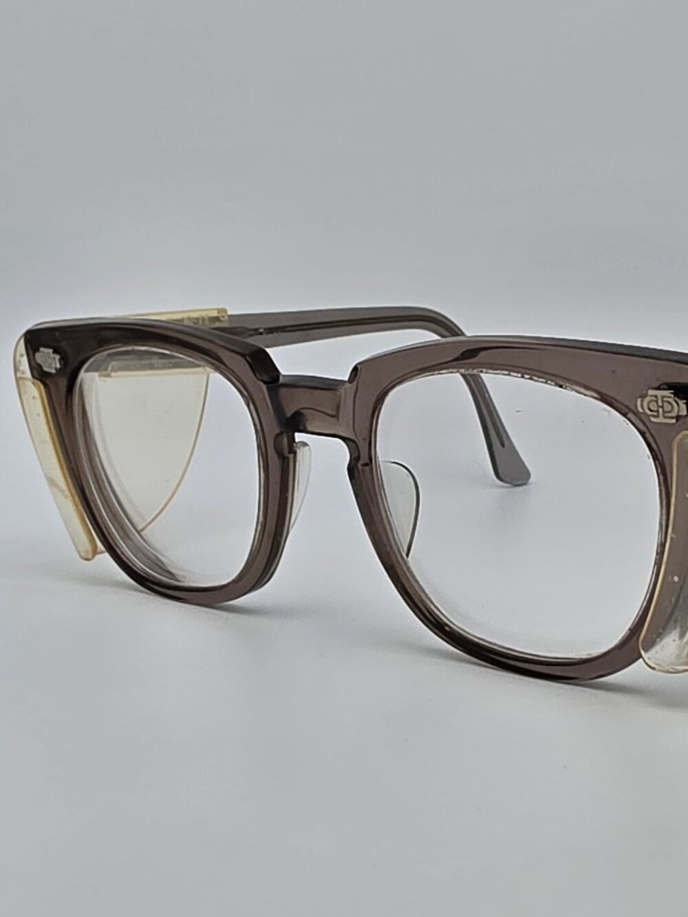 Titmus Z87 CS-72 Smoke Grey Horn Rim Safety Glasses Frame w/ Sideshields 48mm
